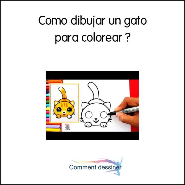 Como dibujar un gato para colorear